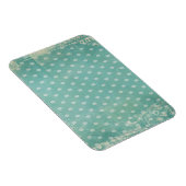 ヴィンテージ擦り切れたと破れたターコイズ壁紙 マグネット (右側)