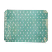 ヴィンテージ擦り切れたと破れたターコイズ壁紙 マグネット (横)