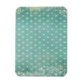 ヴィンテージ擦り切れたと破れたターコイズ壁紙 マグネット (縦)