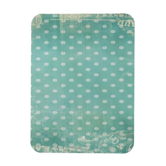 ヴィンテージ擦り切れたと破れたターコイズ壁紙 マグネット (縦)