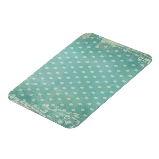 ヴィンテージ擦り切れたと破れたターコイズ壁紙 マグネット (左側)