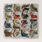 ヴィンテージ擦り切れたインの古いブーツフローラとレース ジグソーパズル (横)