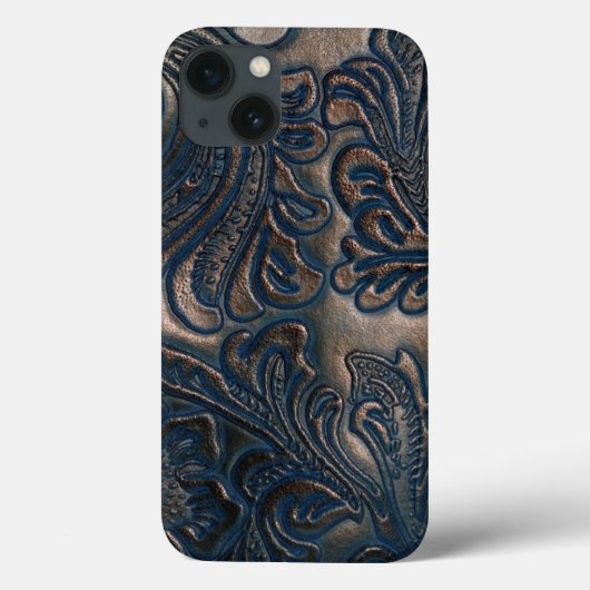 ヴィンテージ擦り切れたエンボスダークブラウンレザー Case-Mate iPhoneケース (裏面)