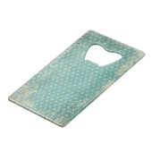 ヴィンテージ擦り切れたターコイズ壁紙 クレジットカード栓抜き (裏面アングル)