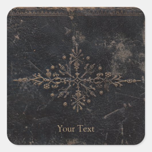 ヴィンテージ擦り切れたフルーアデリス本カバー スクエアシール (正面)