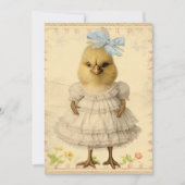 ヴィンテージ擬人化おもしろい復活祭の雛 シーズンカード (正面)