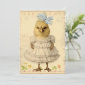 ヴィンテージ擬人化おもしろい復活祭の雛 シーズンカード (スタンド正面)