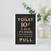 ヴィンテージ支払いトイレの黒いサインイン ポストカード (スタンド正面)