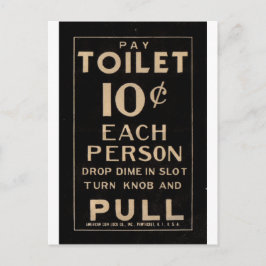 ヴィンテージ支払いトイレの黒いサインイン ポストカード