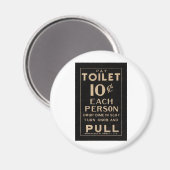 ヴィンテージ支払いトイレの黒いサインイン マグネット (正面/裏面)