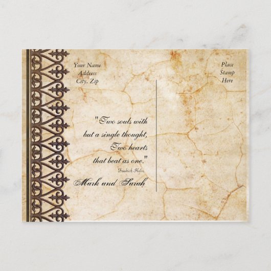 ヴィンテージ支払コレクション日付の保存 案内ポストカード (裏面)