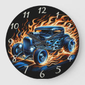 ヴィンテージ改造が激しい道を走り去る ラージ壁時計 (正面)