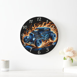 ヴィンテージ改造が激しい道を走り去る ラージ壁時計