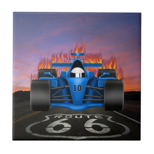 ヴィンテージ改造カー – ルート66 - SRF タイル (正面)