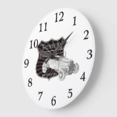 ヴィンテージ改造ガレージ標識 ラージ壁時計 (傾斜)