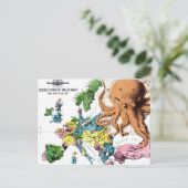 ヴィンテージ政治漫画ヨーロッパの地図(1877年) ポストカード (スタンド正面)