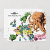 ヴィンテージ政治漫画ヨーロッパの地図(1877年) ポストカード (正面/裏面)