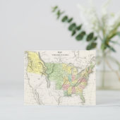 ヴィンテージ政統一された治州図（1833年） ポストカード (スタンド正面)