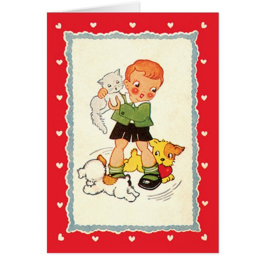 ヴィンテージ救の少年は子犬の競走 (正面)