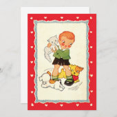 ヴィンテージ救の少年は子犬の競走 (正面/裏面)