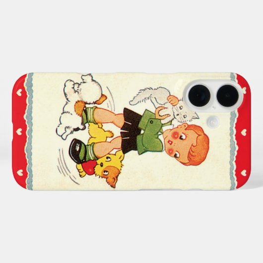ヴィンテージ救の少年は子犬の競走 Case-Mate iPhoneケース (裏面 (横))