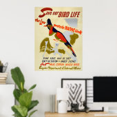 ヴィンテージ救先住民野鳥の生活 ポスター (ホームオフィス)