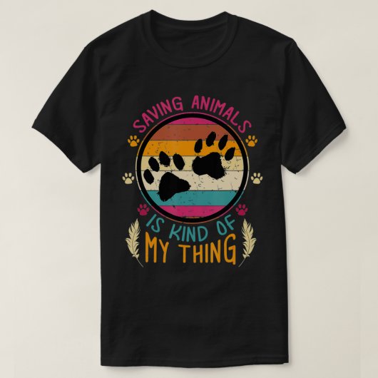 ヴィンテージ救助救が動物飼養縁組を採用 Tシャツ (デザイン正面)