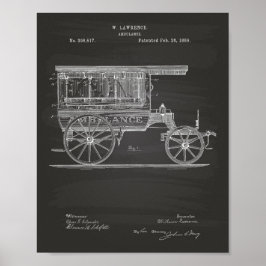ヴィンテージ救急車1889特許技術Chalkboard ポスター