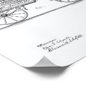 ヴィンテージ救急車1889特許芸術ホワイト紙 ポスター (角)