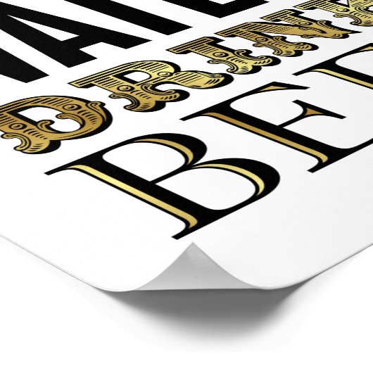 ヴィンテージ救金ゴールド飲料用ビールの看板プリント ポスター (角)