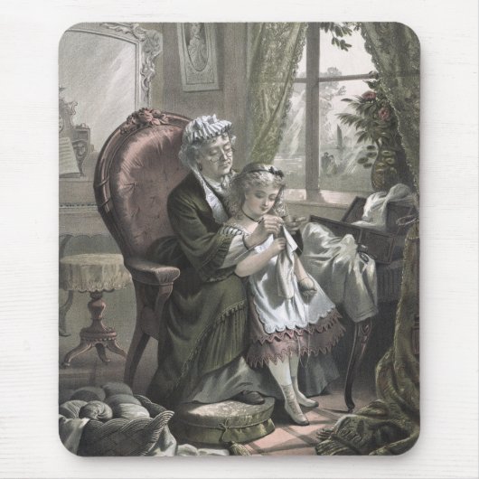 ヴィンテージ教えおばあちゃんの嫁 マウスパッド (正面)