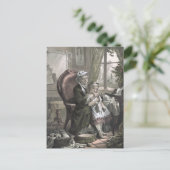 ヴィンテージ教え・おばあちゃんの孫娘へのキッティング ポストカード (スタンド正面)