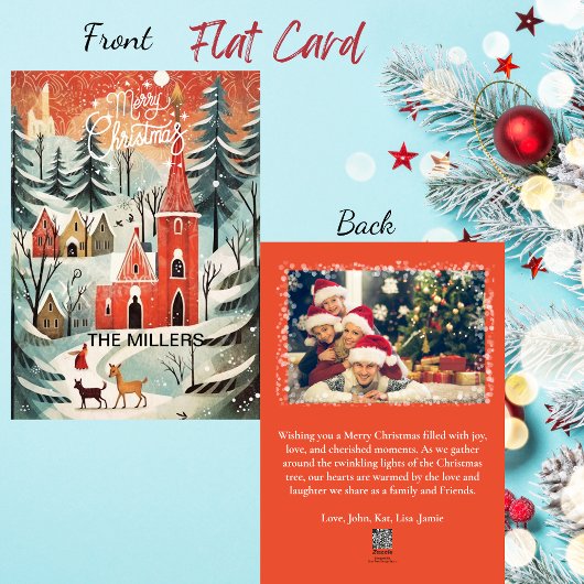 ヴィンテージ教会の写真メッセージクリスマス シーズンカード