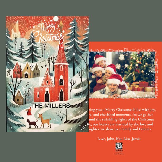 ヴィンテージ教会の写真メッセージクリスマス シーズンカード