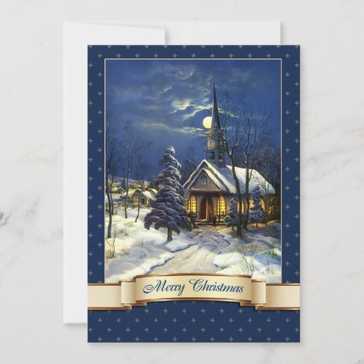 ヴィンテージ教会の宗教的クリスマスカード シーズンカード (正面)