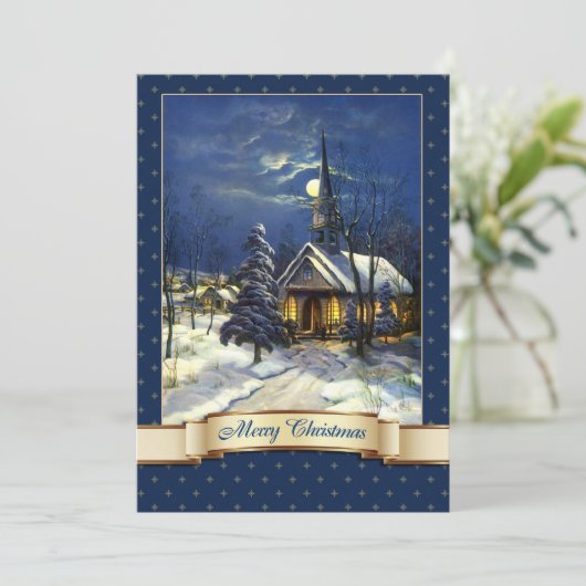 ヴィンテージ教会の宗教的クリスマスカード シーズンカード (スタンド正面)