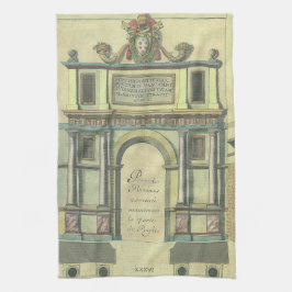 ヴィンテージ教会の扉の入りルネッサンス建築 キッチンタオル