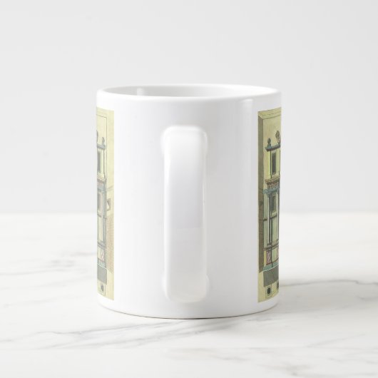 ヴィンテージ教会の扉の入りルネッサンス建築 ジャンボコーヒーマグカップ (裏面)