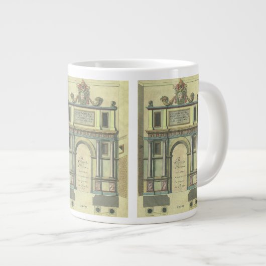 ヴィンテージ教会の扉の入りルネッサンス建築 ジャンボコーヒーマグカップ (正面右)