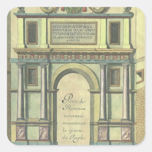 ヴィンテージ教会の扉の入りルネッサンス建築 スクエアシール (正面)