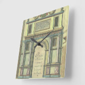 ヴィンテージ教会の扉の入りルネッサンス建築 スクエア壁時計 (傾斜)