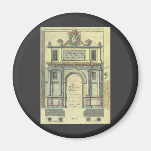 ヴィンテージ教会の扉の入りルネッサンス建築 マグネット (正面)