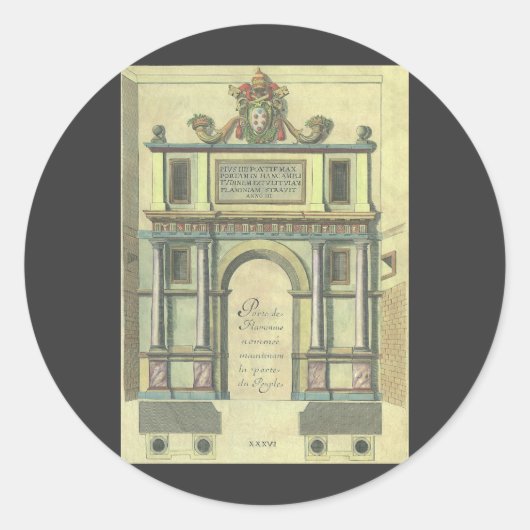 ヴィンテージ教会の扉の入りルネッサンス建築 ラウンドシール (正面)