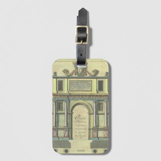 ヴィンテージ教会の扉の入りルネッサンス建築 ラゲッジタグ (正面縦)