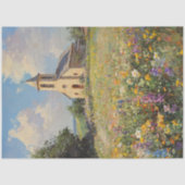 ヴィンテージ教会の野の花 ファインアートデコパージュ 薄葉紙 (正面)