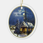 ヴィンテージ教会カスタムクリスマス セラミックオーナメント (左)