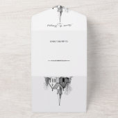 ヴィンテージ教会ミニマル結婚リスト オールインワン招待状 (外側)