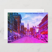 ヴィンテージ教会通り、バーリントン、VT ポストカード (正面/裏面)