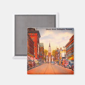 ヴィンテージ教会通り、バーリントン、VT マグネット (正面/裏面)