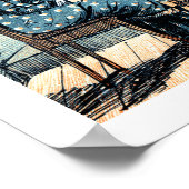 ヴィンテージ教室シーンイラストレーションギフトプリント ポスター (角)